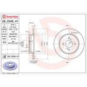 Brembo 2 x Solid Rear Brake Discs 08.C046.41