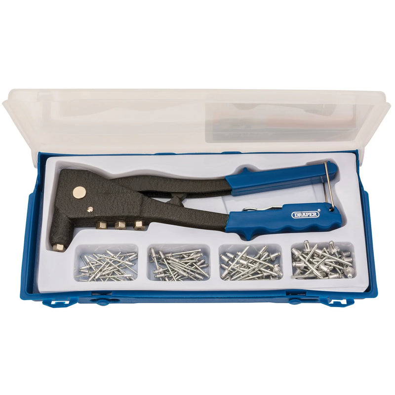 Draper Hand Riveter Kit for Aluminium Rivets, 1 x Case