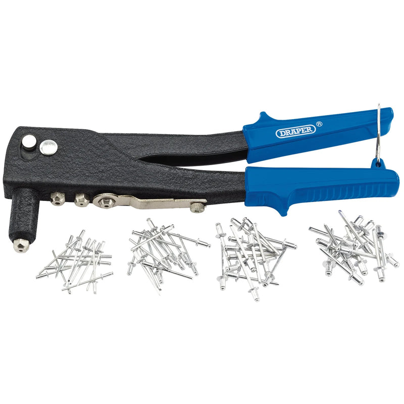 Draper Hand Riveter Kit for Aluminium Rivets 677g