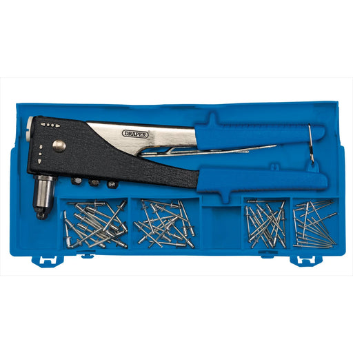 Draper 2 Way Hand Riveter Kit 1.054kg with Assorted Rivets