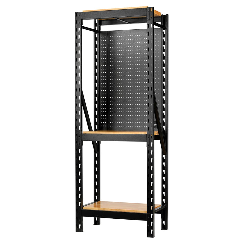 Bunker Modular 3 Tier Racking System with Hardwood Shelving