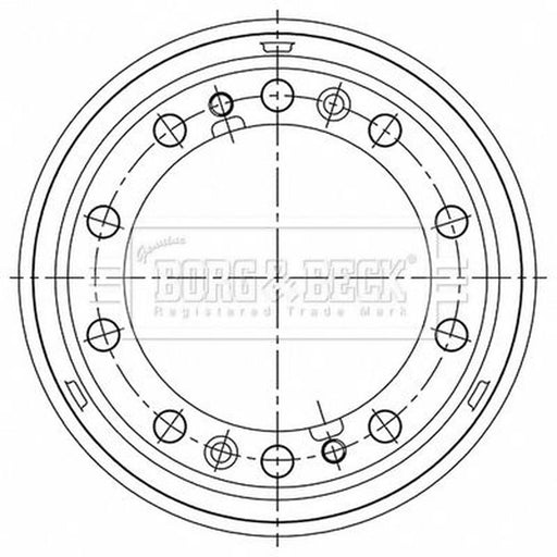 Borg & Beck Brake Drum Assembly Rear BBR32574