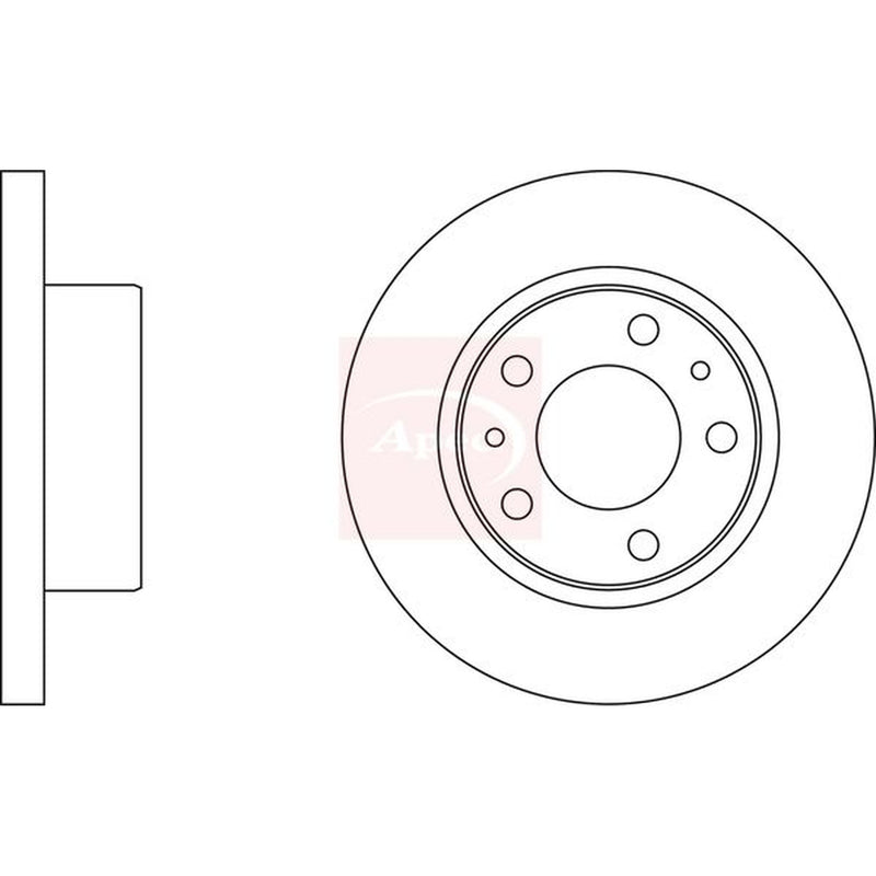 Apec 2 x Solid Front Brake Discs DSK823
