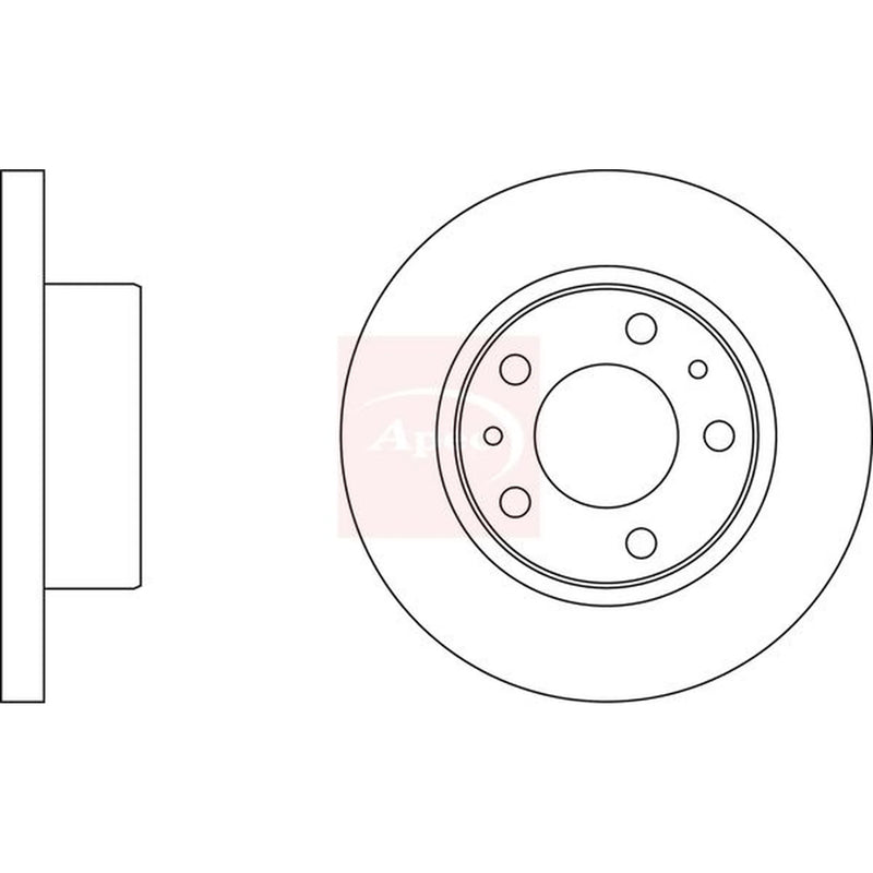 Apec 2 x Solid Front Brake Discs DSK823