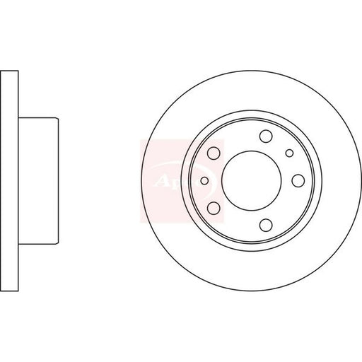 Apec 2 x Solid Front Brake Discs DSK823