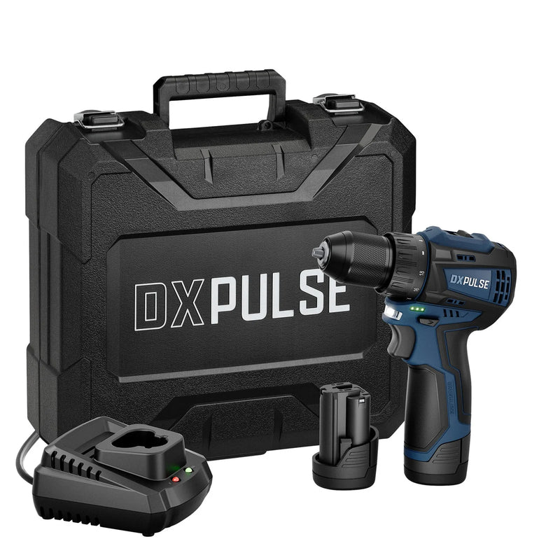 DXPULSE 12V Brushless Drill Driver Kit with 2 x 2.0Ah Batteries