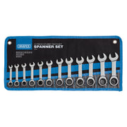 Draper HI-TORQ® Stubby Ratchet Spanner Set 8-19mm (12 Piece)