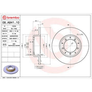 Brembo 2 x Rear Brake Discs 08.A841.10