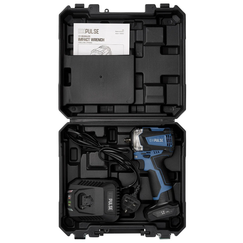 DXPULSE 12V Brushless Impact Wrench Kit with 5.0Ah Battery