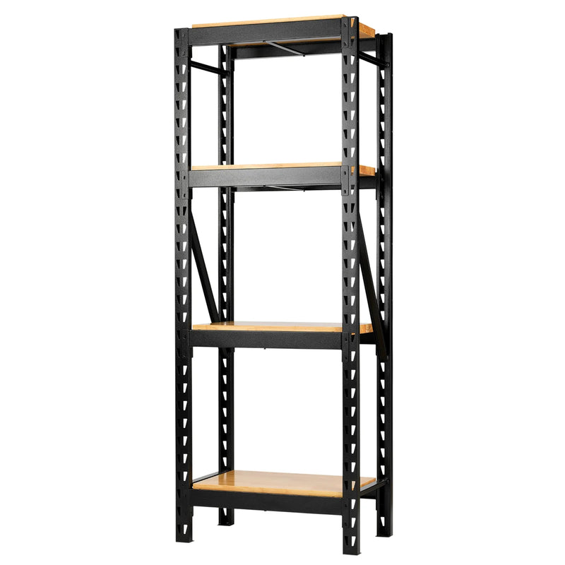 Bunker Modular 4 Tier Racking 750mm with Hardwood Shelving
