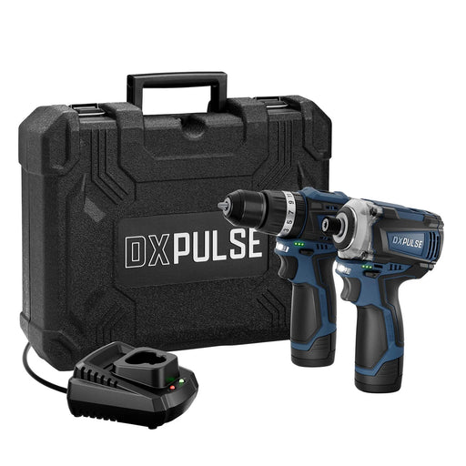 DXPULSE 12V Brushless Combi Drill & Impact Driver Kit with 2 Batteries
