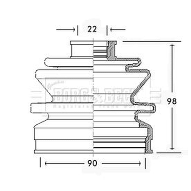 Borg & Beck Drive Shaft Bellow Kit Front Left BCB2242