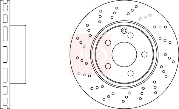 Apec 2 x Brake Disc Set Perforated/Vented