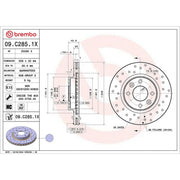 Brembo Xtra 2 x Perforated/Vented Front Brake Discs 09.C285.1X