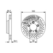 Bosch 2 x Front Vented Brake Discs 0 986 479 580