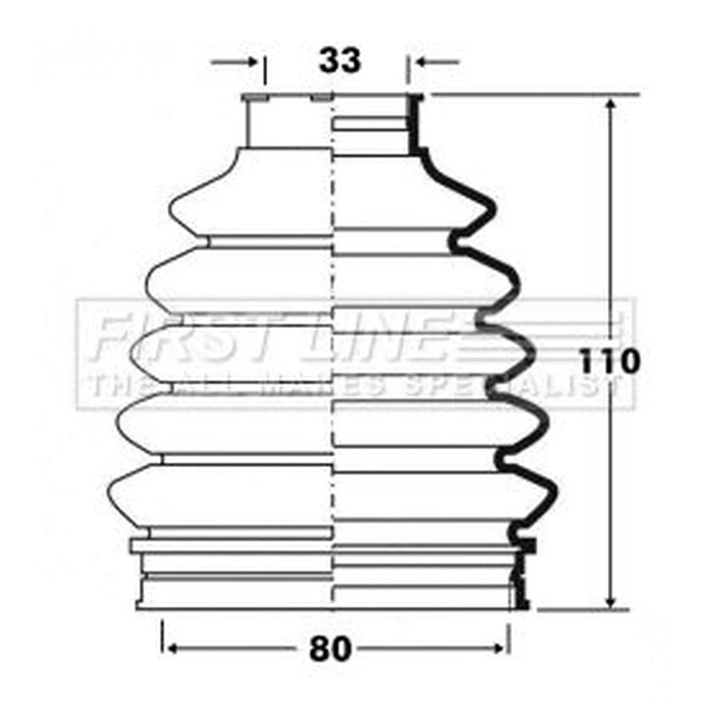 First Line Drive Shaft Bellow Kit Front Left Thermoplas FCB6096