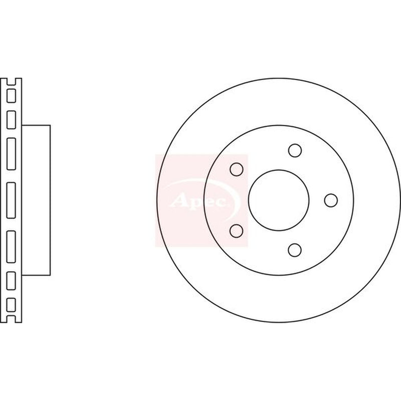 Apec 2 x Vented Front Brake Discs DSK2143