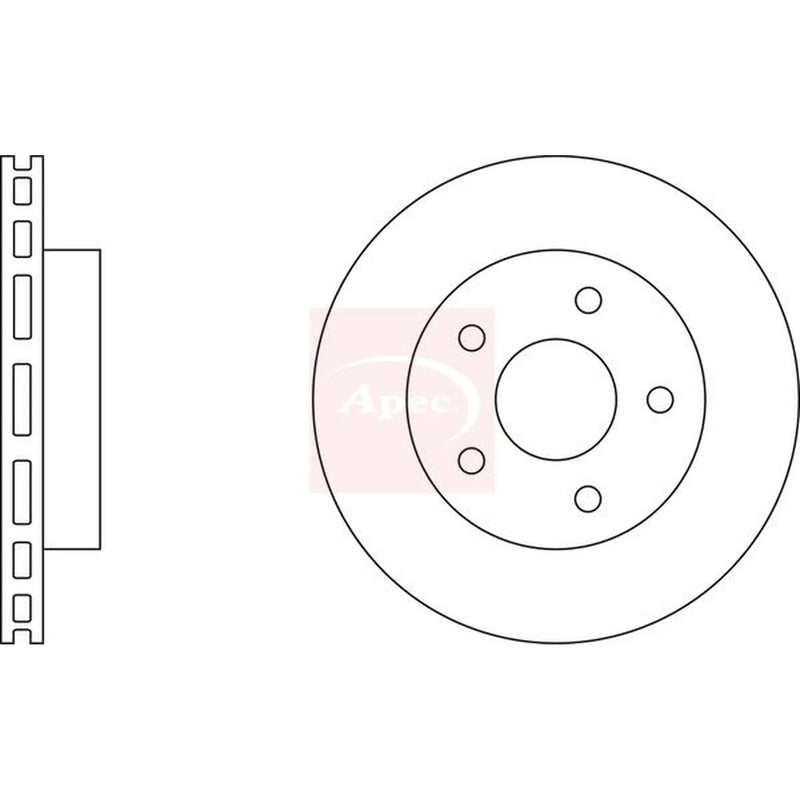 Apec 2 x Vented Front Brake Discs DSK2143