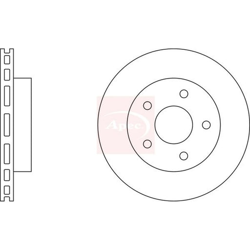 Apec 2 x Vented Front Brake Discs DSK2143