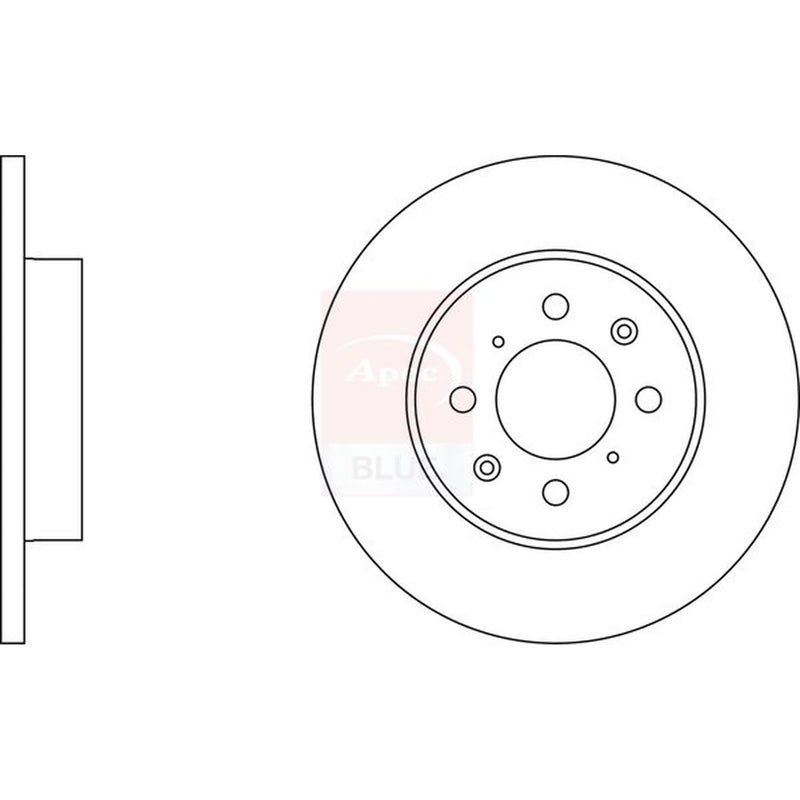 Apec 2 x Solid Front Brake Discs SDK6075