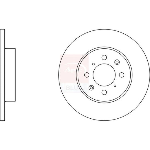 Apec 2 x Solid Front Brake Discs SDK6075