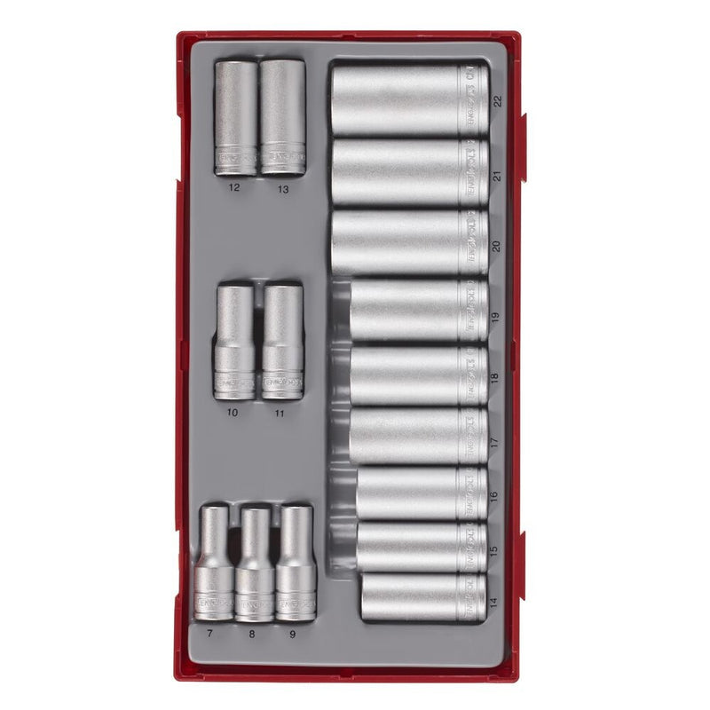 Teng Tools Socket Set 3/8" Drive 12 pt TT1 16 Pieces