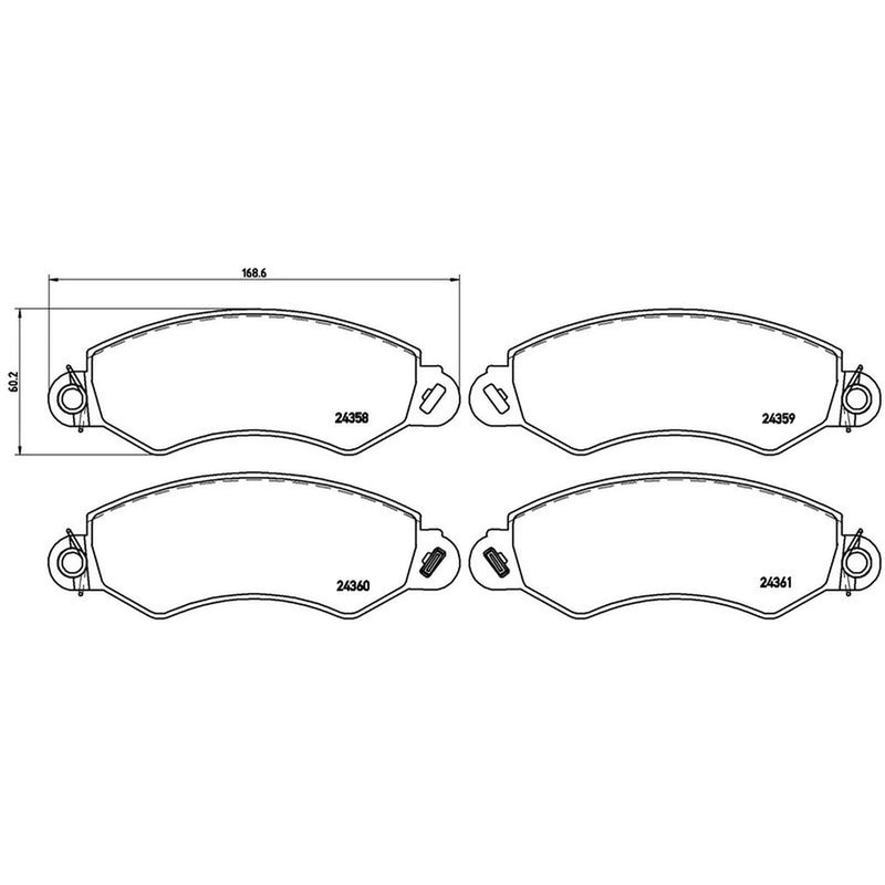 Brembo 4 x Front Brake Pad Set PB1002
