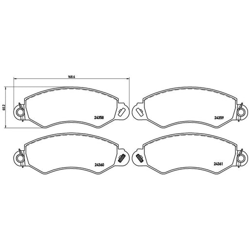 Brembo 4 x Front Brake Pad Set PB1002