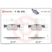 Brembo 4 x Front Brake Pad Set P06078