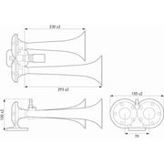 Hella Trumpet Style Car Horn 3PB 013 410-051