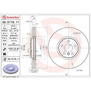 Brembo 2 x Internally Vented Front Brake Discs 09.D179.11