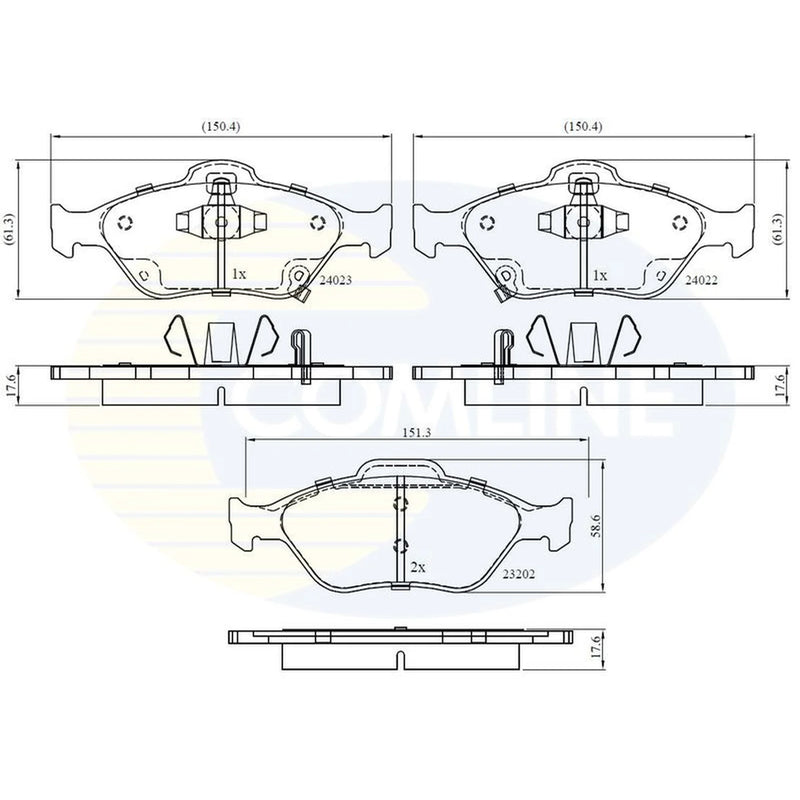 Comline 4 x Front Brake Pad Set CBP31637