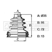 First Line Drive Shaft Bellow Kit Front Right FCB6391