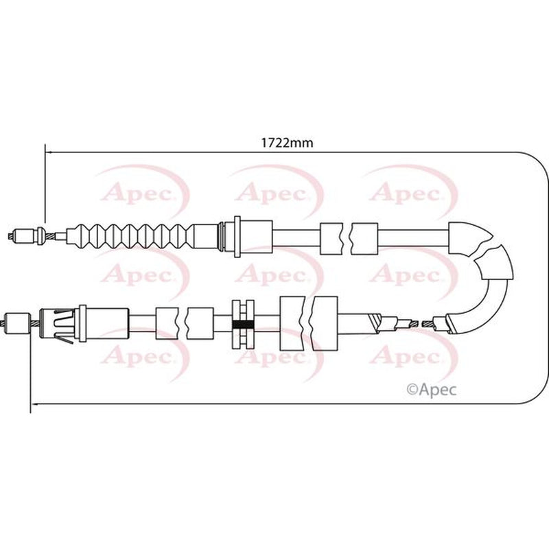 Apec Handbrake Cable Left Rear CAB1164