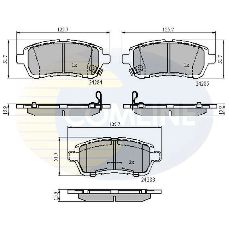 Comline 4 x Front Brake Pad Set CBP31620