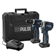 DXPULSE 12V Brushless Combi Drill & Impact Driver Kit, 2 x 4.0Ah Batteries