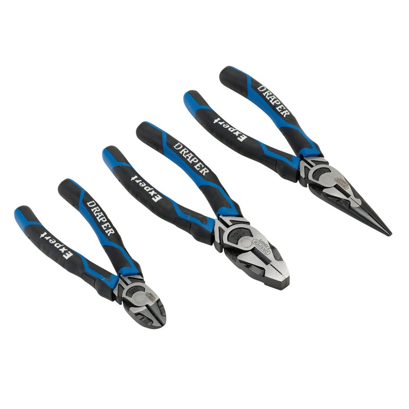 Draper Expert Plier Set 3 Piece - 160mm Side Cutter, 180mm Combination