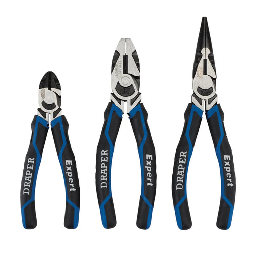 Draper Expert Plier Set 3 Piece - 160mm Side Cutter, 180mm Combination
