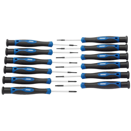 Draper Precision Screwdriver Set 12 Piece with Soft Grip Handles