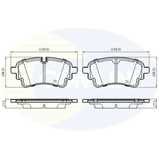 Comline 4 x Rear Brake Pad Set CBP03525