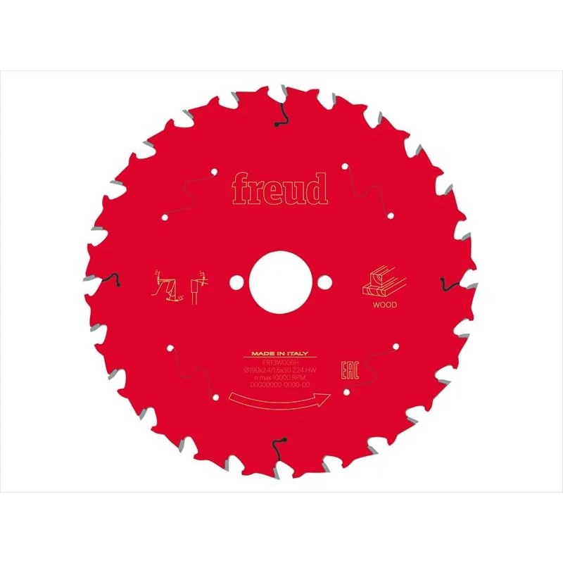 Freud Wood Circular Saw Blade 190 x 30 x 2.4/1.6mm x 24T - F03FS09717