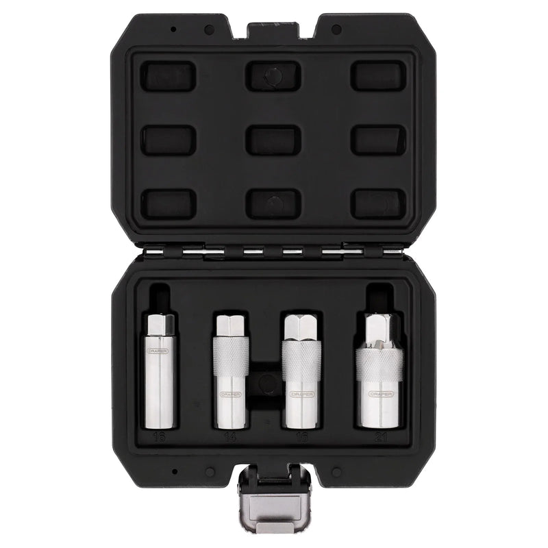 Draper Magnetic Spark Plug Socket Set 3/8" Sq. Dr. 4 Piece