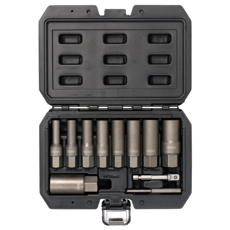 Draper Spiral Type Deep Bolt Extractor Set 11 Piece 3/8" Sq. Dr.