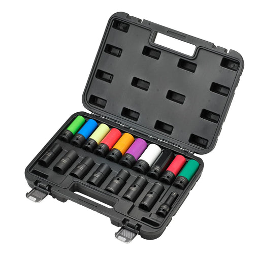 Draper Wheel Nut Socket Set 1/2" Sq. Dr. 18 Piece