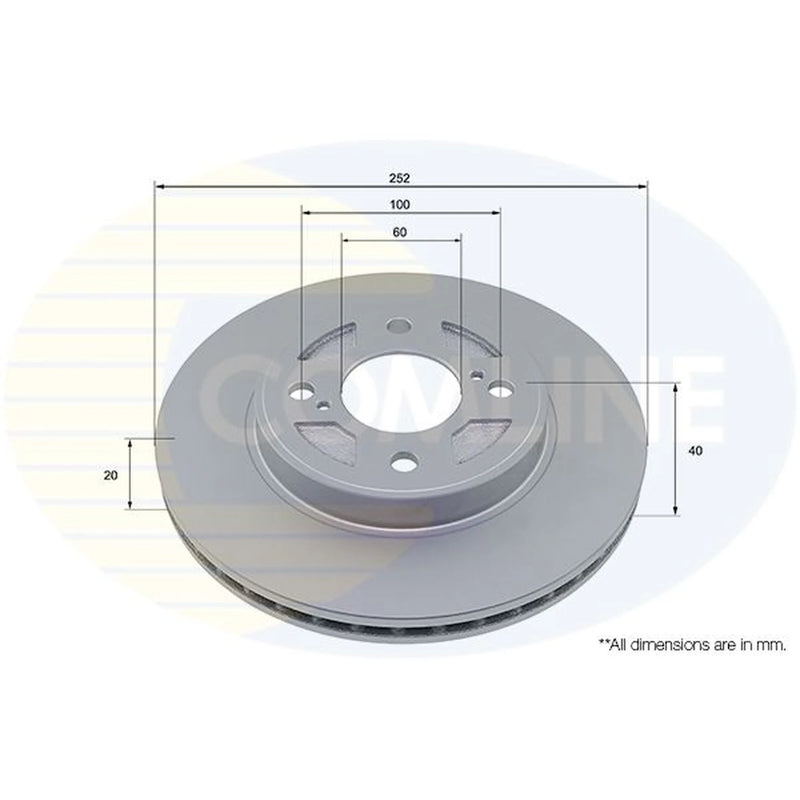 Comline 2 x Front Brake Discs ADC5019V