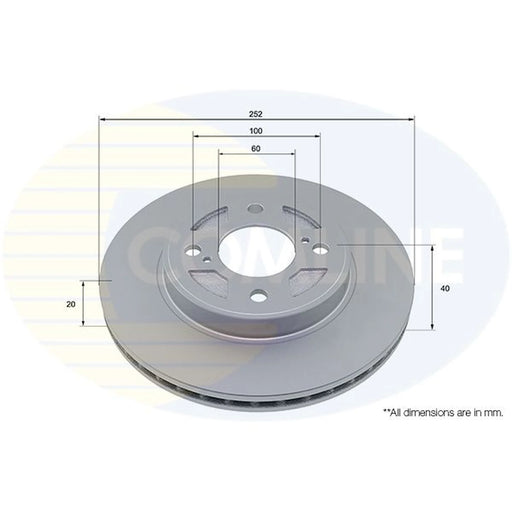 Comline 2 x Front Brake Discs ADC5019V
