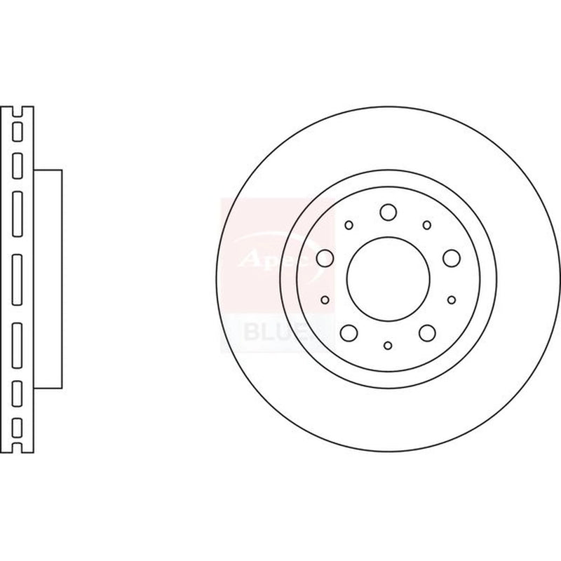 Apec 2 x Vented Front Brake Discs SDK6247