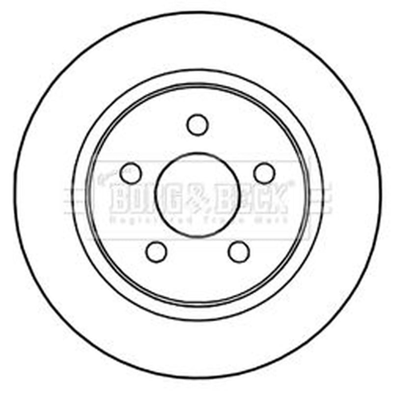 Borg & Beck 2 x Solid Rear Brake Discs BBD5210