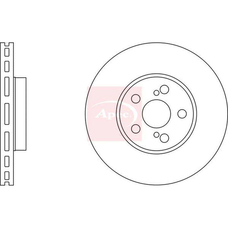 Apec 2 x Vented Front Brake Discs DSK2304
