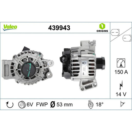 Valeo Car Alternator 12V 439943